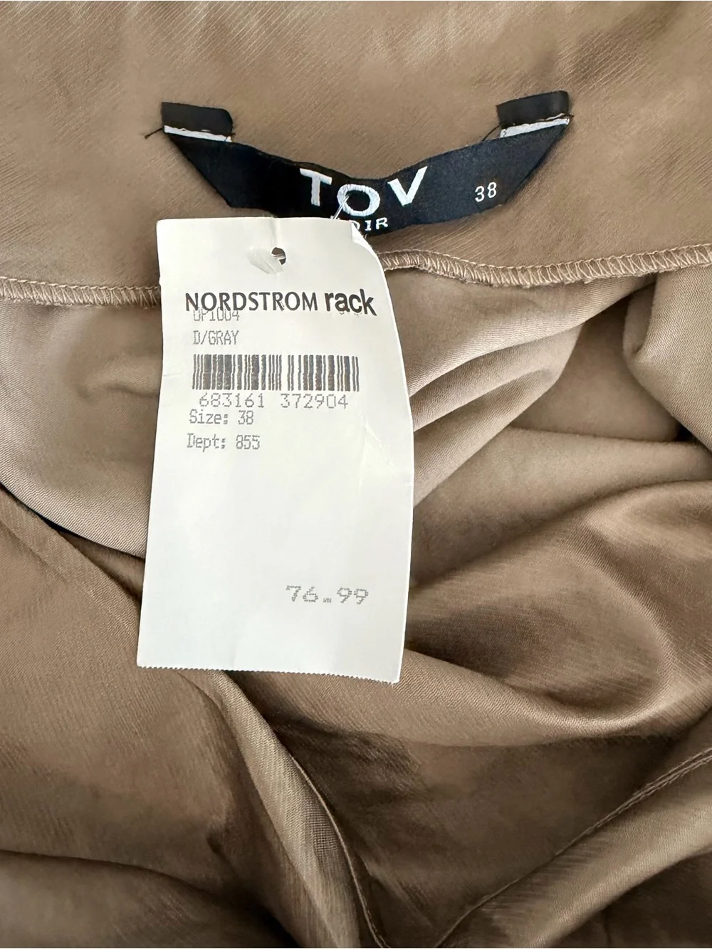 TOV Noir Slip Dress